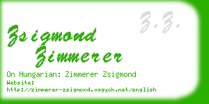 zsigmond zimmerer business card